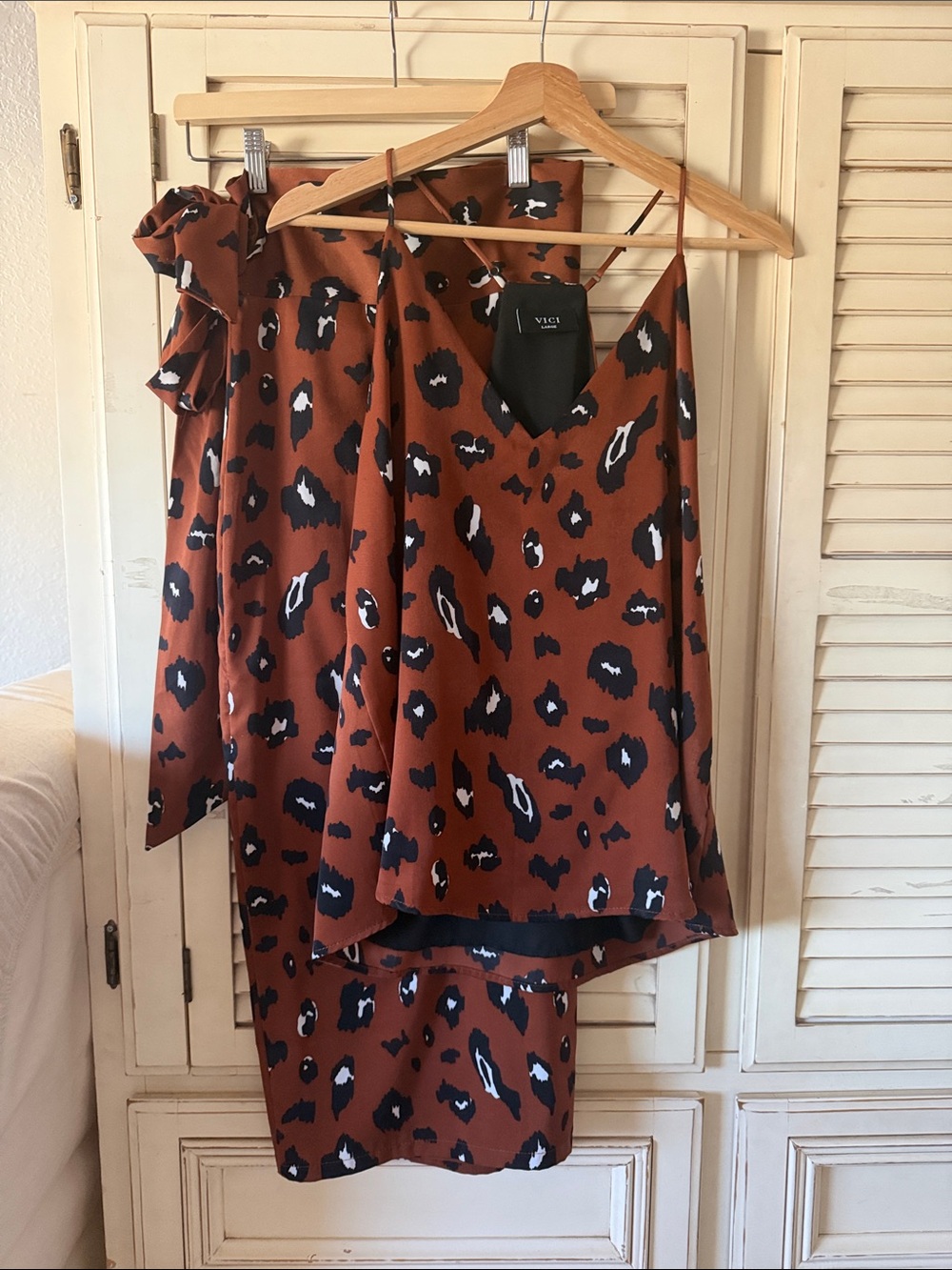 VICI Rust Leopard Print Cami & Skirt Set